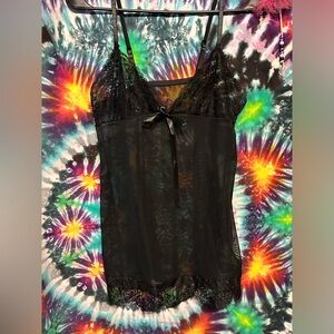 Black lingerie slip dress